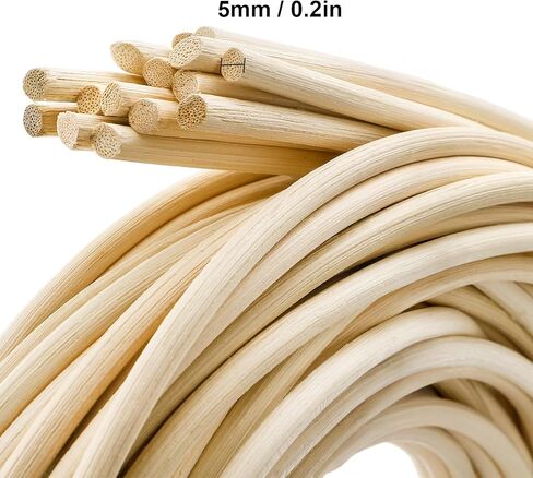Yarlung 1/5 Inch x 65 Feet Reed Spline, Natural Rattan Cane Webbing Roll for Basket Weaving Supplies, Round Permeable Reed Coil Wicker Chair Repair for DIY Craft, Furniture Making, Winding, Modeling in Kuwait