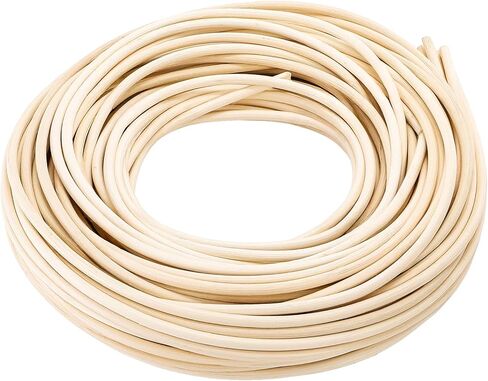 Yarlung 1/5 Inch x 65 Feet Reed Spline, Natural Rattan Cane Webbing Roll for Basket Weaving Supplies, Round Permeable Reed Coil Wicker Chair Repair for DIY Craft, Furniture Making, Winding, Modeling in Kuwait