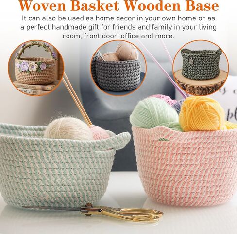 Elegaperma 6pcs Basket Bottoms for Crochet Base, Crochet Basket Base, Wooden Bases for Crochet Baskets DIY Craft Weaving Baskets Making Supplies Home Decoration, Wood Color,3 Size Round/Oval in Kuwait
