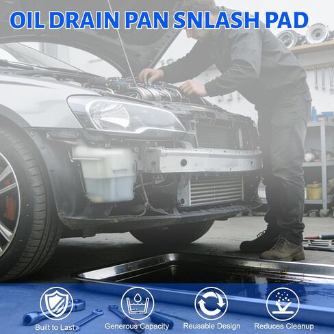 Luyizyo 2-Pack Stainless Steel Oil Drip Pan for Under Car – Large, Rust-Resistant Drain Pan for Automotive & Motorcycle, No-Spill Design Keeps Garage Floor Clean (24" x 16" x 1.9") in Kuwait
