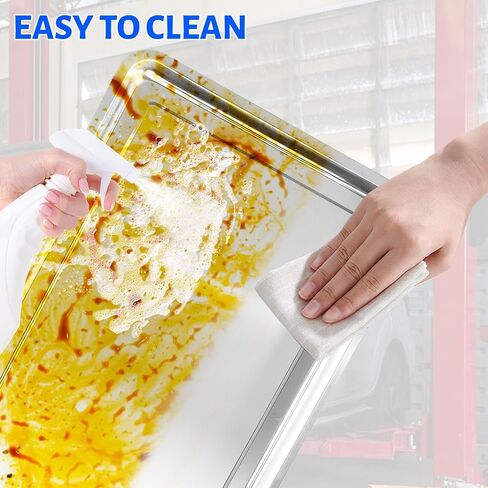 Luyizyo 2-Pack Stainless Steel Oil Drip Pan for Under Car – Large, Rust-Resistant Drain Pan for Automotive & Motorcycle, No-Spill Design Keeps Garage Floor Clean (24" x 16" x 1.9") in Kuwait