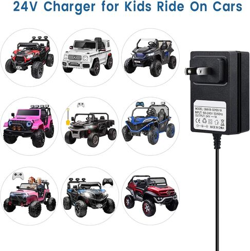 24V Battery Charger for Kids Ride On Car Toys, 24Volt Charging Cable with Indicator Light in Kuwait
