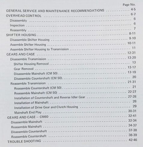 دليل الخدمة لـ Dana Corp 5052A 5052B 5052C 5252A ناقل الحركة ذو 5 سرعات in Kuwait
