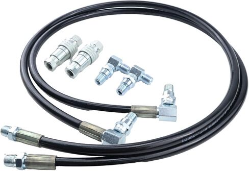 Hydraulic Power Angle 1/4"X 45" Hose Fittings Kit 21855 21856 15072 compatible with Meyer E47 Snow Plow Blade in Kuwait
