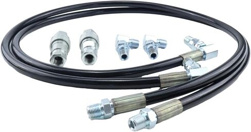 Hydraulic Power Angle 1/4"X 45" Hose Fittings Kit 21855 21856 15072 compatible with Meyer E47 Snow Plow Blade in Kuwait
