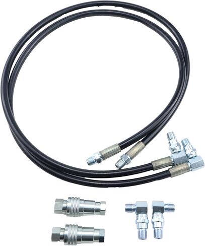 Hydraulic Power Angle 1/4"X 45" Hose Fittings Kit 21855 21856 15072 compatible with Meyer E47 Snow Plow Blade in Kuwait