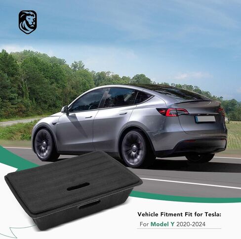 YHTAUTO Under Seat Storage Box with Lid Fit for Tesla Model Y 2020-2024, Underseat Hidden Tray Organizer Tray 5 Seater Model Y Organizer Accessories in Kuwait