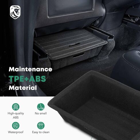YHTAUTO Under Seat Storage Box with Lid Fit for Tesla Model Y 2020-2024, Underseat Hidden Tray Organizer Tray 5 Seater Model Y Organizer Accessories in Kuwait