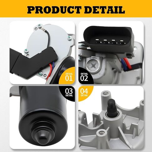 Front Windshield Wiper Motor Compatible with Jetta 2011-2015 5C7955113D 5C6955113A 5C6955121A 6R1955119A 5C6-955-113A 5C6-955-121A in Kuwait