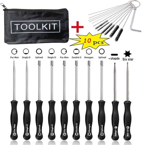 Pack of 10 Carburetor Adjustment Tool Kit for Common 2 Cycle Engine - Includes Cleaning Brush and Black Toolkit in Kuwait