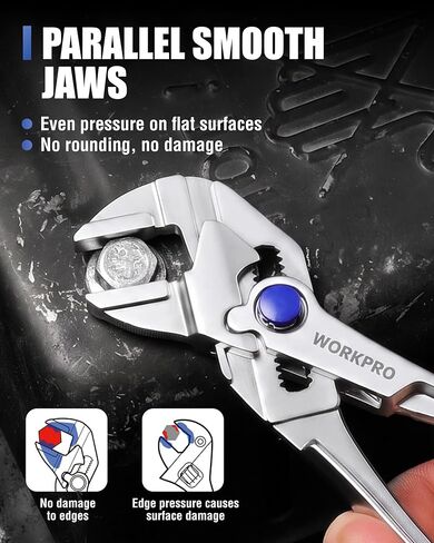 WORKPRO 2-Piece Mini Pliers Set with Pouch, 4-Inch Water Pump Pliers & Pliers Wrench, High-Toughness Alloy Steel Mini Groove Joint Plier & Smooth Jaw Plier, EDC Pliers for Tight Spaces & Versatile Use in Kuwait