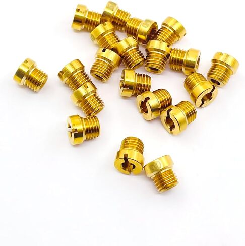 Holley 1/4-32 مجموعة الطائرات الرئيسية، 20 طائرة، 2 لكل مقاس 70 71 72 73 74 75 76 77 78 79، مقاس الخيط: 1/4 بوصة - 32 يناسب Holley 2010,2300,4010,4011,4150,4160,4500 in Kuwait