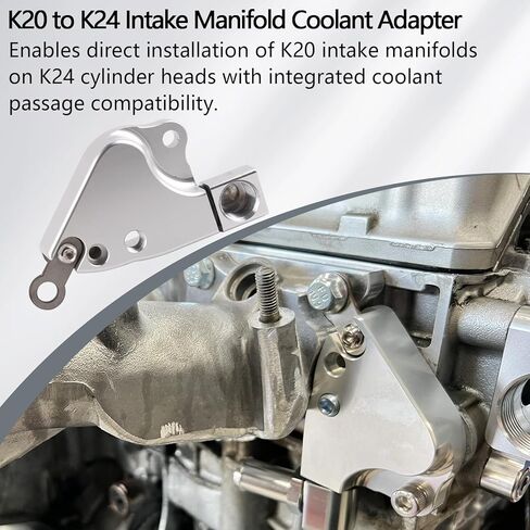Intake Manifold Coolant Adapter Plate Aluminum Coolant Temp Sensor Adapter Compatible with Honda Acura K K20 K24 Engine Swap in Kuwait