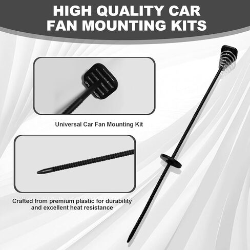 4 Set Electric Radiator Fan Mounting Kit, Universal Transmission Cooler Zip Ties Clips Hold Down Straps for Automotive Cooling System Replacement Parts in Kuwait
