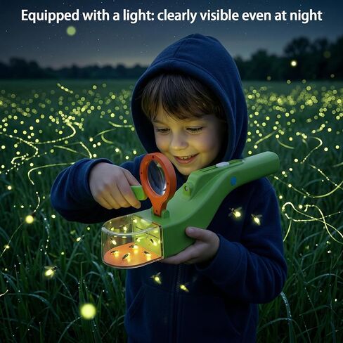 Baideluo Kids Bug Catcher with LED Light & 6X Magnifying Glass – STEM Exploration Kit Outdoor Nature Toy for Boys Girls Ages 4-8, Backyard Camping Educational Gift with Built-in Night Light in Kuwait