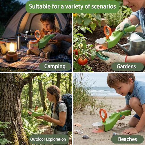 Baideluo Kids Bug Catcher with LED Light & 6X Magnifying Glass – STEM Exploration Kit Outdoor Nature Toy for Boys Girls Ages 4-8, Backyard Camping Educational Gift with Built-in Night Light in Kuwait