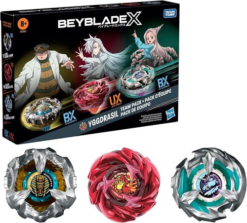 Beyblade X, Yggdrasil Team Pack, Includes 3 Competition Spinning Tops Designed by Takara Tomy, from 8 Years Old in Kuwait