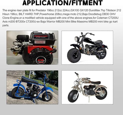 212cc محول عزم الدوران المحرك الناهض لوحة جبل متوافق مع دراجات كولمان الصغيرة المفترس 196cc 212cc 224cc المحرك - 1 3/4 بوصة رفع in Kuwait