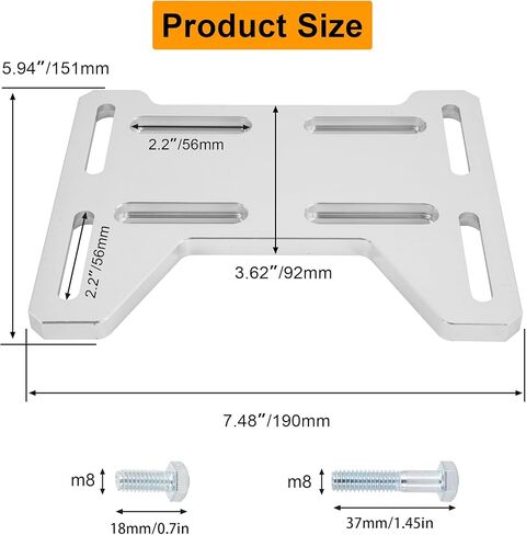 Mini Bike Engine Mount Plate for 79cc 97cc 98cc 100cc 2.5hp 2.8hp Coleman Baja Doodle Bug Motovox TrailMaster Monster Moto Mini Bike, Compatible with Coleman 100, Doodle Bug DB30, Silver in Kuwait