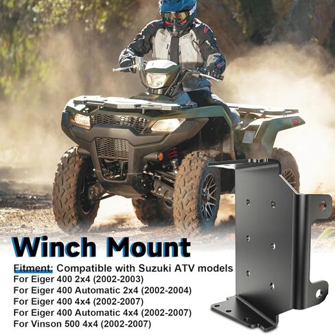 5600.3344 ATV Winch Mount Compatible with Suzuki Eiger & Vinson 4-Wheeler,Black in Kuwait