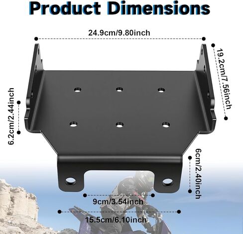 5600.3344 ATV Winch Mount Compatible with Suzuki Eiger & Vinson 4-Wheeler,Black in Kuwait
