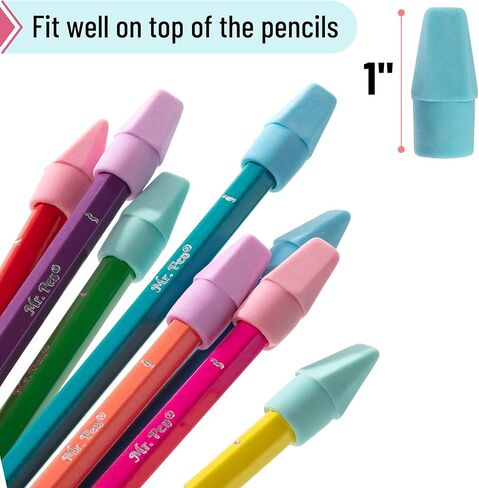 Mr. Pen- Pencil Erasers Toppers, 120 Pack, Pastel Color, Latex Free, No Smudge, Mr Pen Erasers for Pencils in Kuwait