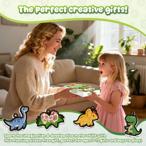Richgv Magic Aqua Puffs, 3D Art Kit, Dinosaur, Mess-Free Paint by Number Craft for Kids, DIY Color & Inflate Activity, Travel & Creative Gift for Girls & Boys Ages 4, 5, 6, 7, 8, 9, 10 in Kuwait