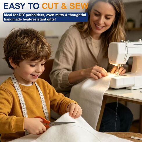 2pcs 45×18inch Heat Resistant Batting for Potholders, Premium Thermal Batting & Insulated Fabric, Easy Cut Material for Oven Mitts, Hot Pads, Bowl Cozies and Kitchen DIY Thermal Projects in Kuwait