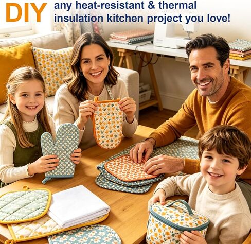 2pcs 45×18inch Heat Resistant Batting for Potholders, Premium Thermal Batting & Insulated Fabric, Easy Cut Material for Oven Mitts, Hot Pads, Bowl Cozies and Kitchen DIY Thermal Projects in Kuwait