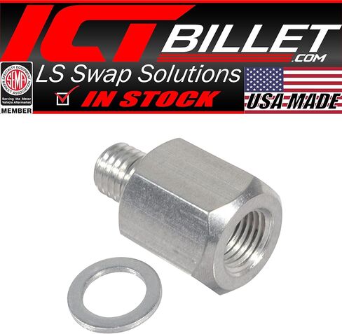 ICT Billet LT محرك مبادلة ذكر M12-1.75 محول أنثى 1/4-18 NPT مستشعر ضغط الزيت متوافق مع محركات L82 L83 L84 L86 L87 LT1 L8B LT4 LT5 LT2 المصممة والمصنعة في الولايات المتحدة الأمريكية 551157-250NP in Kuwait