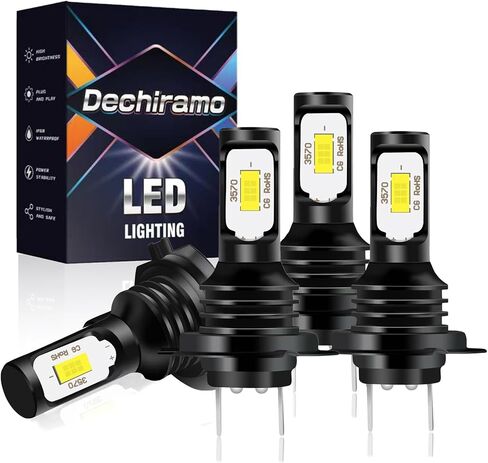 Compatible For Hyundai Sonata 2011 2012 2013 2014 Hi/Lo Beam,H7 high beam and H7 Low Beam,500% Brightness 6500K White,fog light bulbs(Pack of 4) in Kuwait