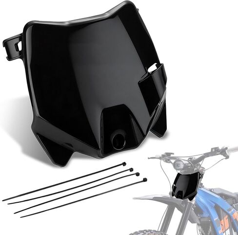 Number Plate for Surron LBX, Electric Dirt Bike Front Plate License for Sur Ron Curved Mud & Cable Protection DIY-Friendly Easy Installation Glossy Black in Kuwait