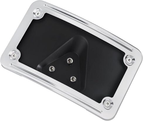 Motorcycle Curved Laydown License Plate Mount Frame Fit for Harley 3 Hole Mount, Replacement for 3 Hole 3148 License Plate Mount Bracket VTX1300R/S/T 2003–2009 VTX1800R/S/T 2002–2008 Black in Kuwait