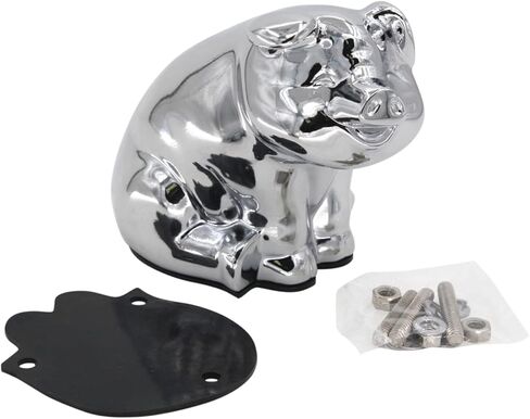Chrome Pig Hood Ornament Semi Truck Universal Fitment 4" in Kuwait