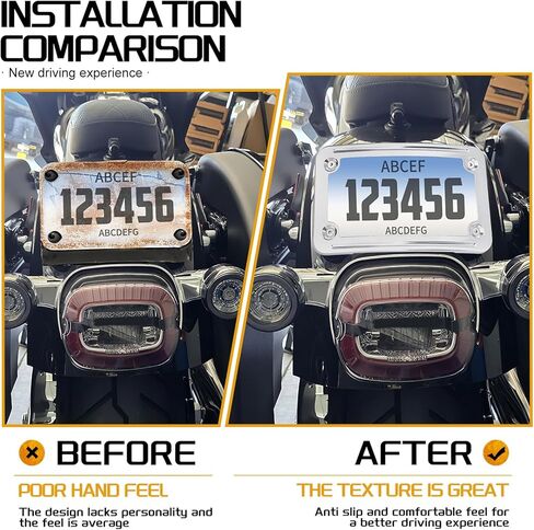 Motorcycle Curved Laydown License Plate Mount Frame Fit for Harley 3 Hole Mount, Replacement for 3 Hole 3148 License Plate Mount Bracket VTX1300R/S/T 2003–2009 VTX1800R/S/T 2002–2008 Black in Kuwait