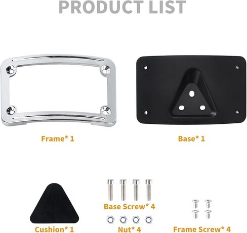 Motorcycle Curved Laydown License Plate Mount Frame Fit for Harley 3 Hole Mount, Replacement for 3 Hole 3148 License Plate Mount Bracket VTX1300R/S/T 2003–2009 VTX1800R/S/T 2002–2008 Black in Kuwait