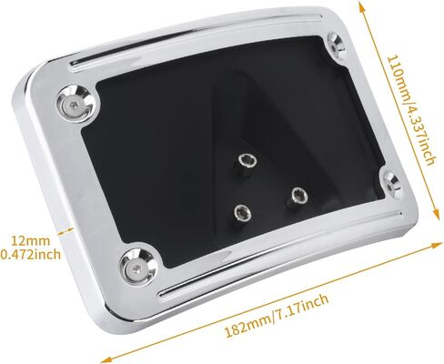 Motorcycle Curved Laydown License Plate Mount Frame Fit for Harley 3 Hole Mount, Replacement for 3 Hole 3148 License Plate Mount Bracket VTX1300R/S/T 2003–2009 VTX1800R/S/T 2002–2008 Black in Kuwait