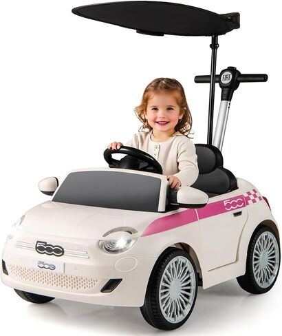 Licensed Fiat 500 Ride on Push Car by INFANS, 3 in 1 Baby Stroller Sliding Walking Car with Retractable Footrest, Parent Control Handle, Horn, Foot-to-Floor Toys for Kids Toddlers 18 Month+ (Blue) in Kuwait