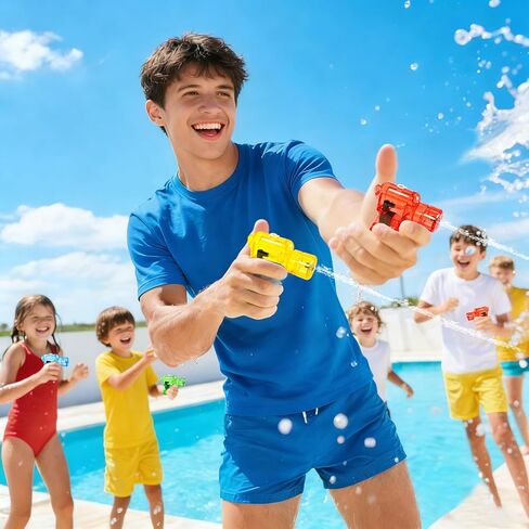 24Pcs Mini Water Gun,Small Plastic Squirt Water Guns,6.5FT Long Range Soaker Blasters for Kids Summer Outdoor Activities,Beach Swimming Pool Toys,Party Favors in Saudi Arabia