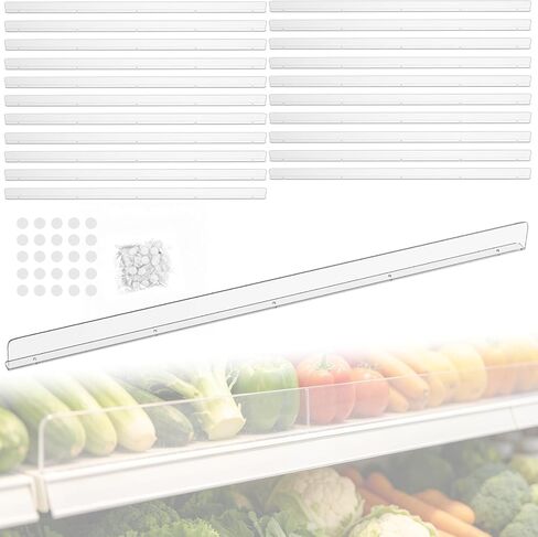 Nalwort 22 Pcs Retail Gondola Shelving Front Fence, Clear PET Shelf Fence with 1/4" Holes and Screws, Front Lips Barrier for Retail Store Display Rack, 1.5" H x 48" L in Kuwait