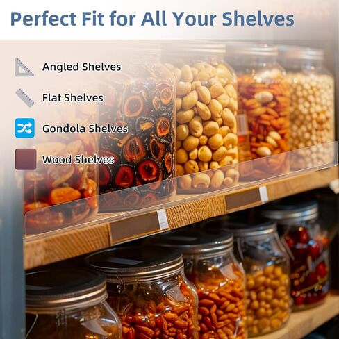 Nalwort 22 Pcs Retail Gondola Shelving Front Fence, Clear PET Shelf Fence with 1/4" Holes and Screws, Front Lips Barrier for Retail Store Display Rack, 1.5" H x 48" L in Kuwait