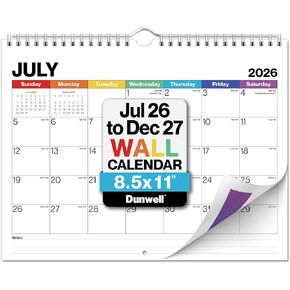 تقويم حائط Dunwell 2024-2025، (8.5x11، ملون) يستخدم الآن حتى ديسمبر 2025، تقويم مكتب شهري صغير أو تقويم معلق، تقويم مكتب 2024-25 in Kuwait