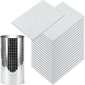 12000 PCS Disco Ball Mirror Tiles, 5×5 mm Self Adhesive Mirror Mosaic Tiles Bulk Glass Mosaic Stickers Extra Sticky for DIY Crafts, Flower Pots, Glassware, Cups, Party and Home in Saudi Arabia