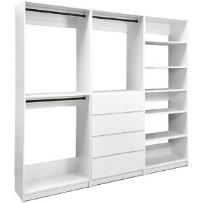 Prosper White Freestanding Walk in Wood Closet System in Kuwait