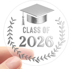 100PCS Class of 2026 Graduation Stickers, Clear Gold Foil Seal Labels for Graduation Invitations 2026, Graduation Announcements, Envelopes, Party Favors, Gift Wrapping & Invitations, 1.6 Inch (Gold) in Kuwait