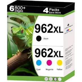 962XL Ink Cartridges Combo Pack Replacement for HP 962 XL 4Packs to use with 9015e 9010 9015 9025e 9020 9018e 9018 9025 9012e 9010e 9012 9020e 9019 Printer with V16.4.1 Chip(Cyan Magenta Yellow Black) in Kuwait