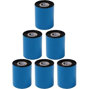 6 Rolls 2.75'' x 984.25' Premium Resin Enhanced Wax Ribbon, 70mm x 300m Black Thermal Transfer Ribbon, Barcode Thermal Label Printer Ribbon, CSO-Ink Outside, 1'' Core for Zebra, TSC, GoDex, Citizen in Kuwait