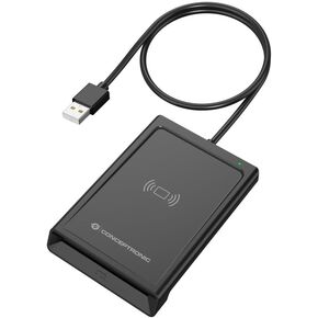 قارئ بطاقات الهوية الذكية ذو الواجهة المزدوجة من CONCEPTRONIC، USB-A، أسود، صغير الحجم ومحمول in Kuwait