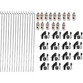 45Pcs 304 Stainless Steel 0.047"x10.24" Z Pushrods and Nylon Lock on Control Horns 0.79"x0.43" and Adjustable Pushrod Connector Linkage Stopper 0.05" Compatible for RC Airplane Plane in Saudi Arabia