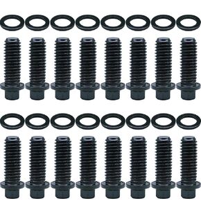 100-1110 Header Bolt Set - Chrome Moly Steel, Black Oxide Finish, Hex Head Design for Automotive & Industrial Use-16-Piece in Saudi Arabia